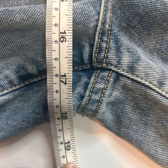 PrettyLittleThing Plus Light Blue Wash Distressed Longline Denim Shorts Size 20 - Picture 10 of 16